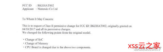 Switch硬件FCC申请文件被发现 或与Nintendo Switch新机型有关-xss云之家